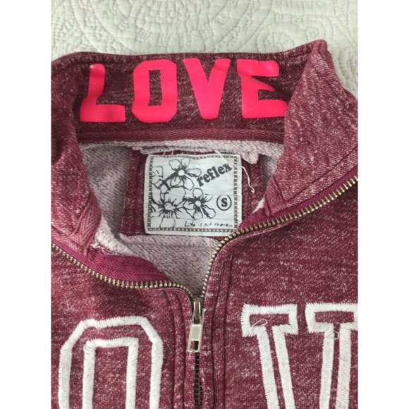 Women's Reflex 1/4 Zip Love Jacket *Small *Pink * LOVE on front and collar* EUC - Picture 2 of 5